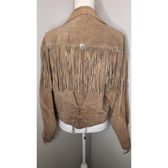 Vintage Learsi lg western leather fringe jacket - Picture 8 of 15